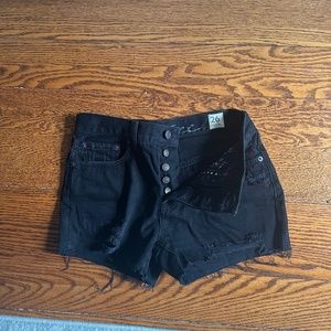 We The Free Black Denim High Wasted Shorts